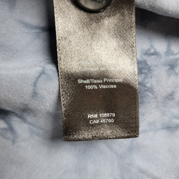 Rag & Bone Mens XL Gray AOP Smoke Button Up Short Sleeve - Picture 5 of 6